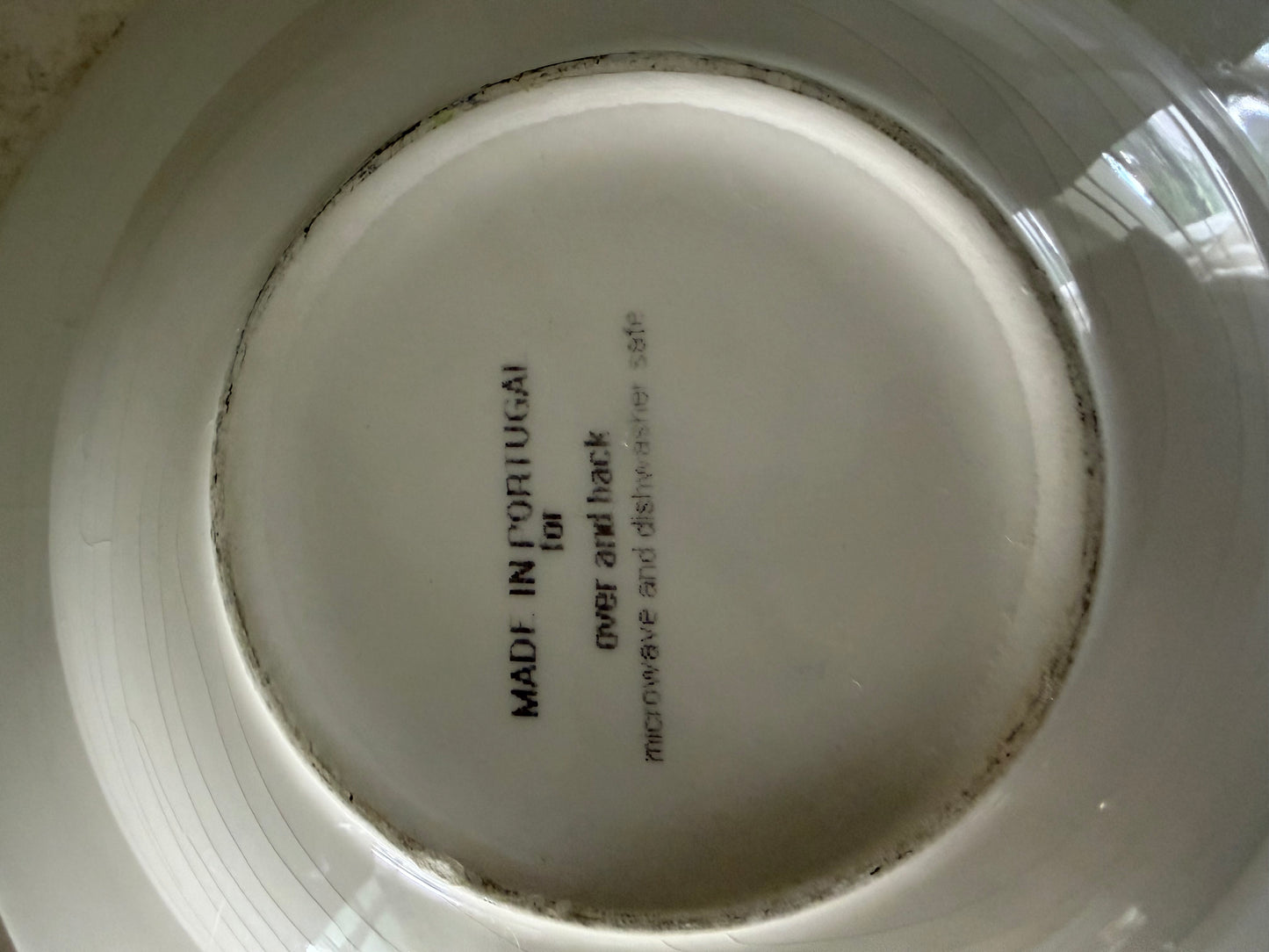Large Sage Colored Ceramic Bowl Made in Portugal