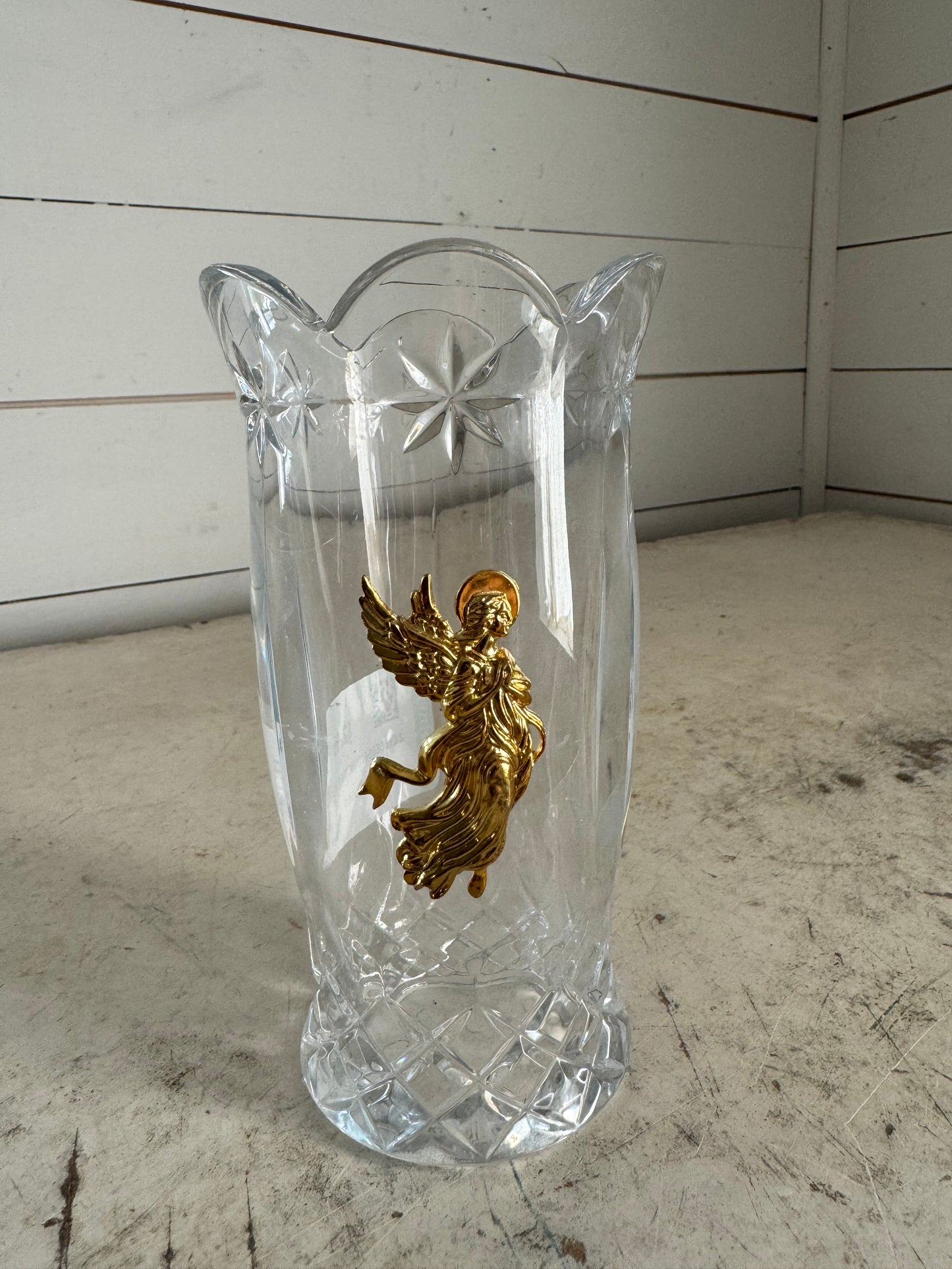 Vintage Angel Crystal Candle Hurricane