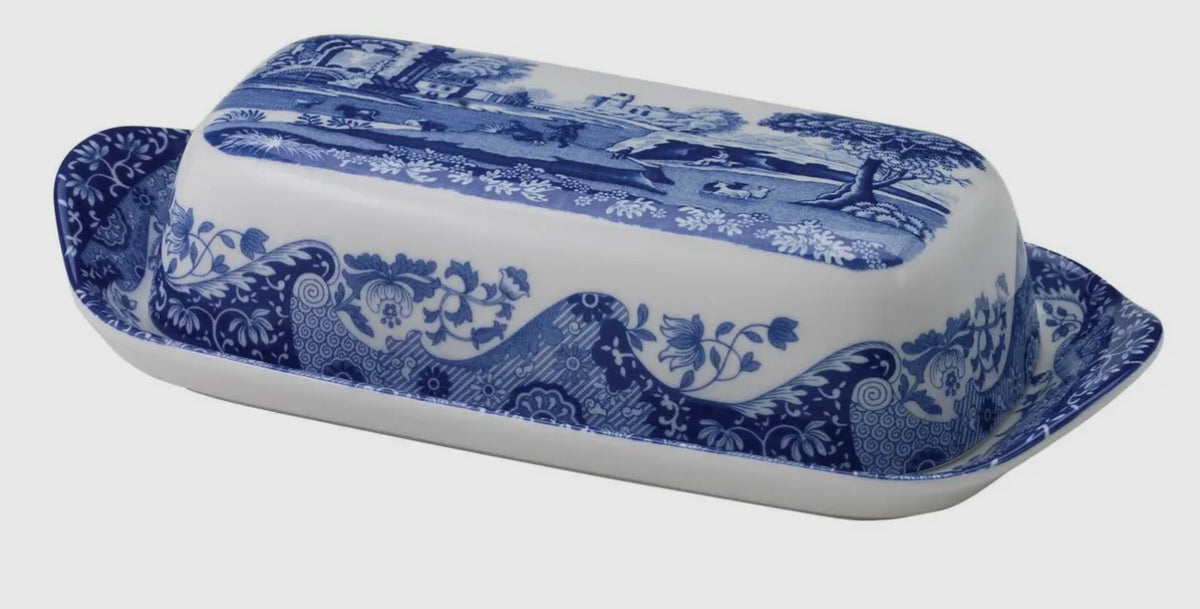Spode Blue Italian Covered Butter Dish