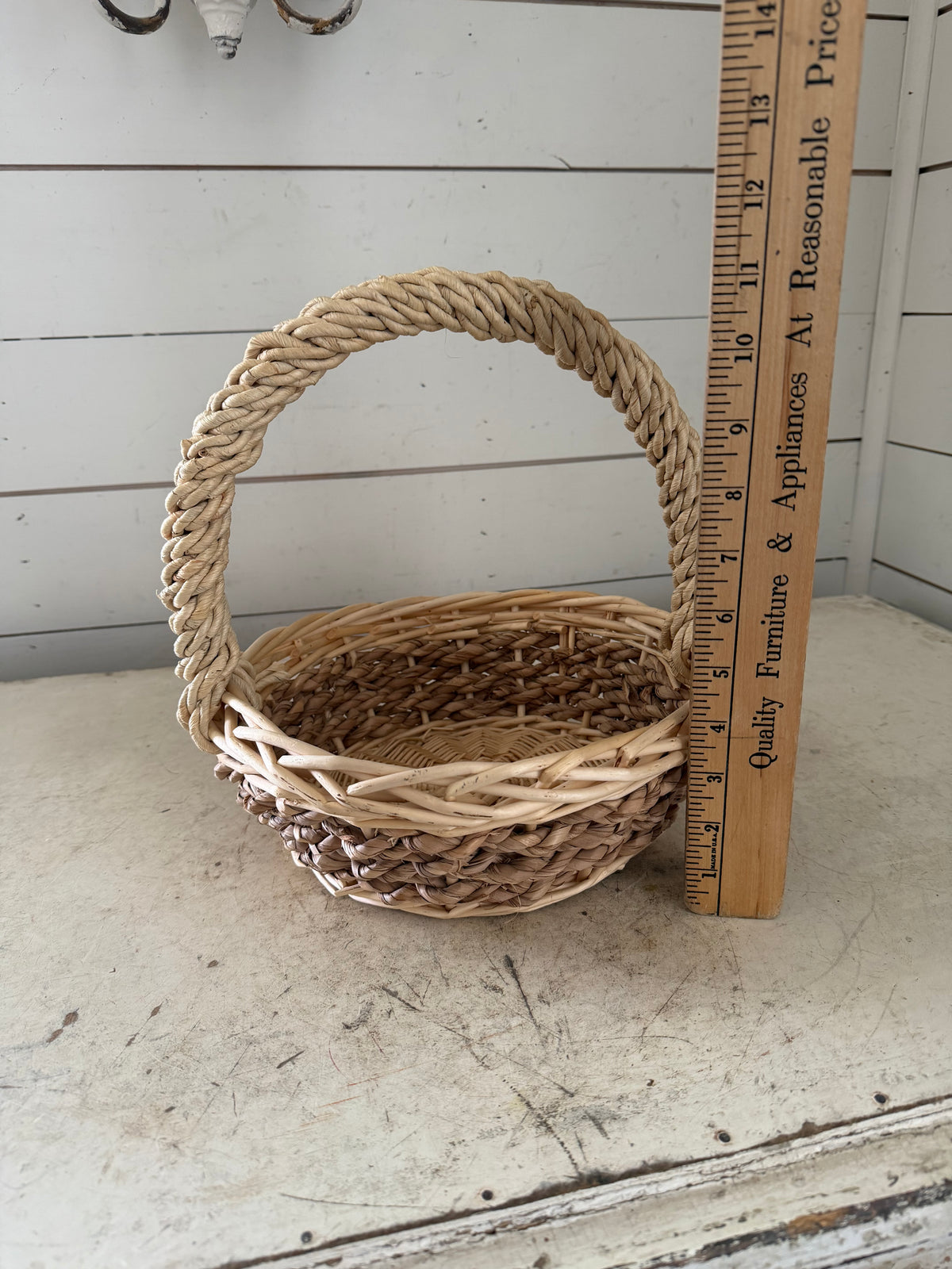 Two tone Woven Decorative Wicker Basket