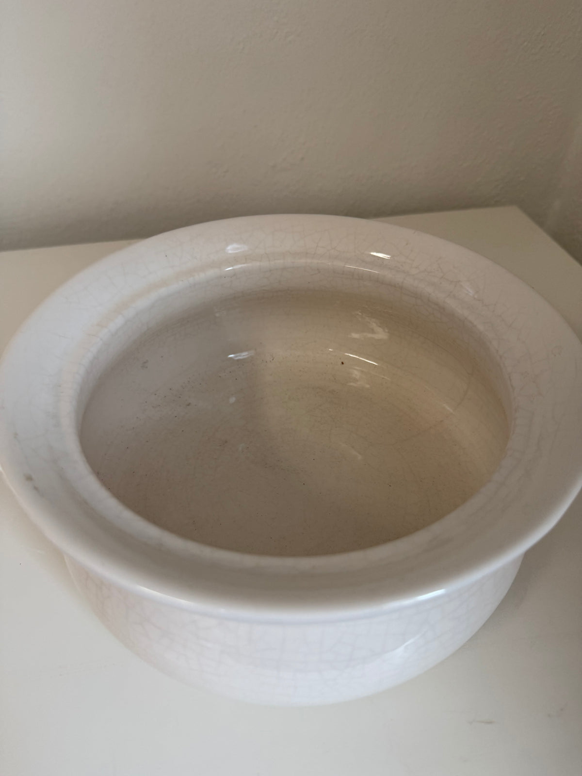 Vintage White Ceramic Chamber Pot