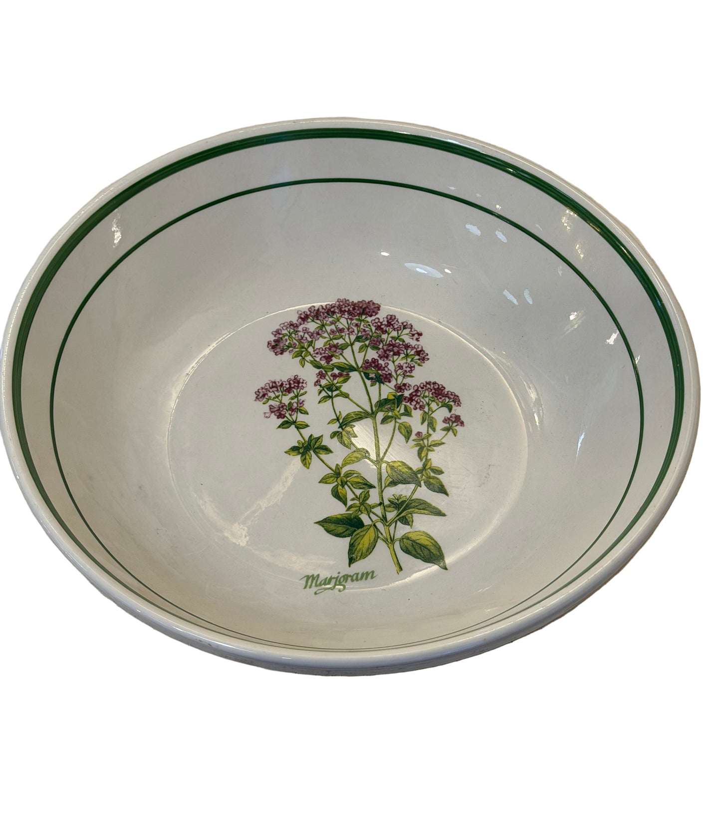 Vintage Made in Italy Large Ceramic Pasta Bowl Plate Platter W/ Marjoram Design