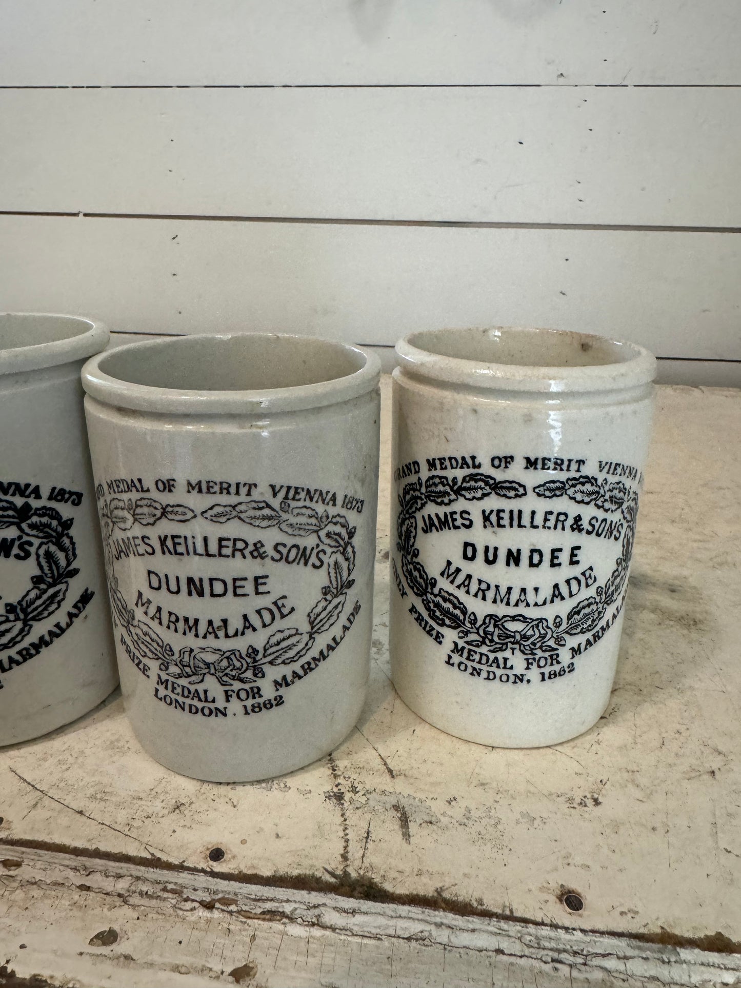 Antique Dundee Marmalade jam jar, less crazing, pot by James Keiller & Sons, crock, ironstone - sold individually