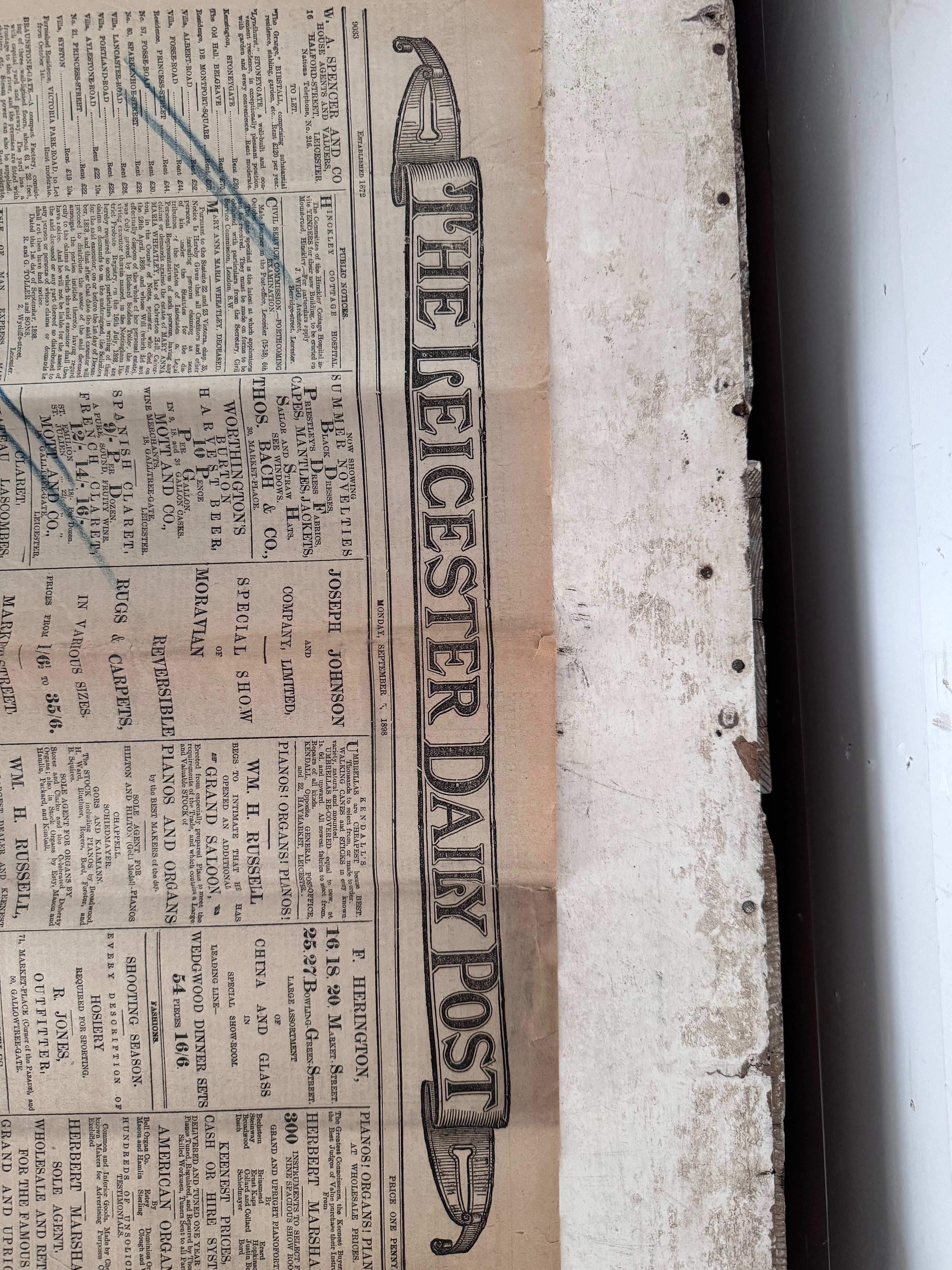 The Leicester Daily Post Sept. 5th, 1898