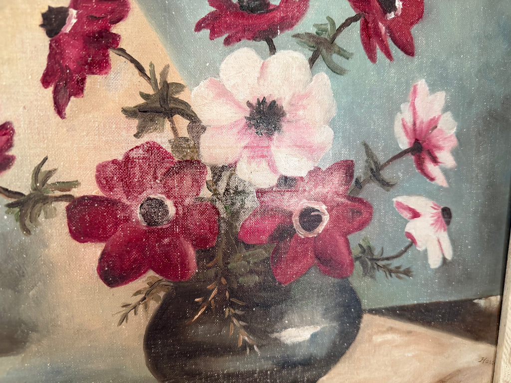 Original Floral Oil Painting in frame - as is see photos