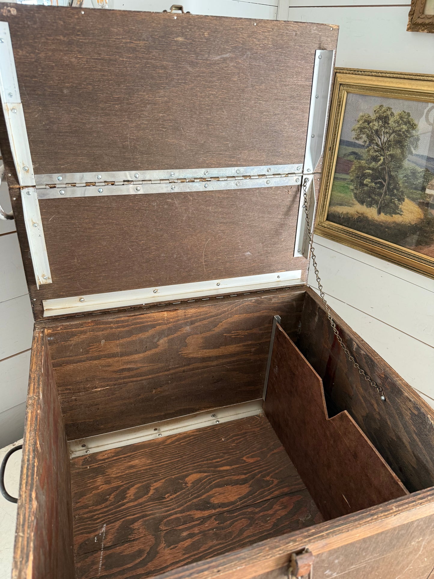 Vintage wood storage box will be painted