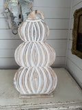 Large wood decorative pumpkin trio Stack