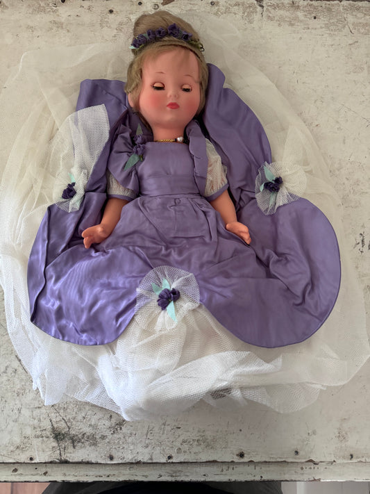 Italian 1960’s Doll in Purple Dress