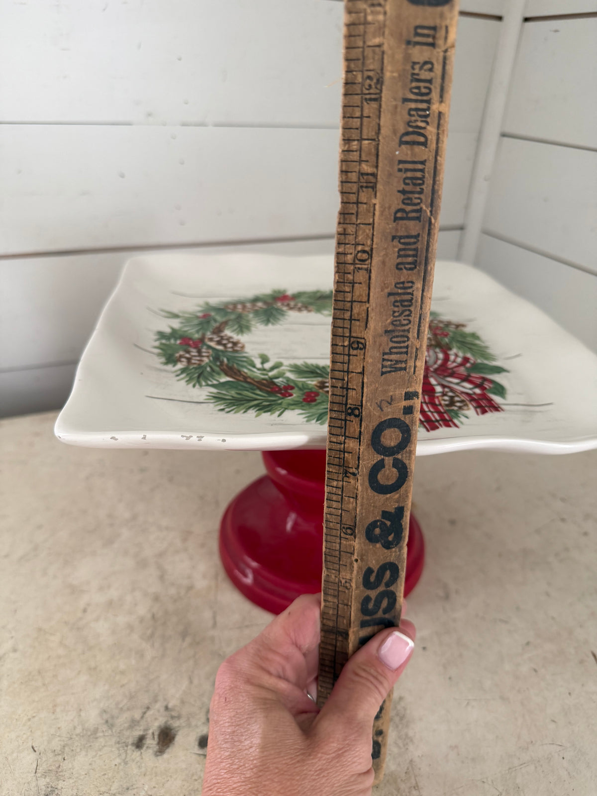 Ceramic Christmas cake plate