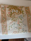Vintage Full Floral Flat Sheet - peach and brown