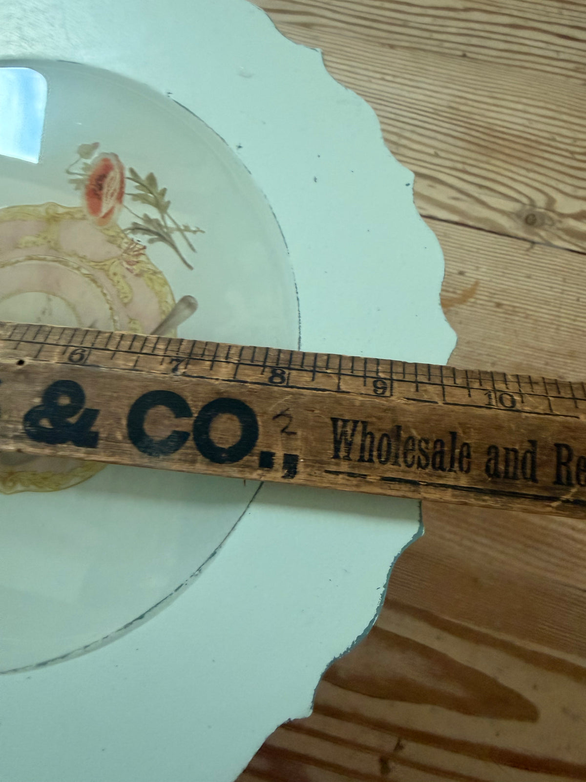 Light Blue Hand painted pedastal cake plate with resin top - Resin portion is food safe
