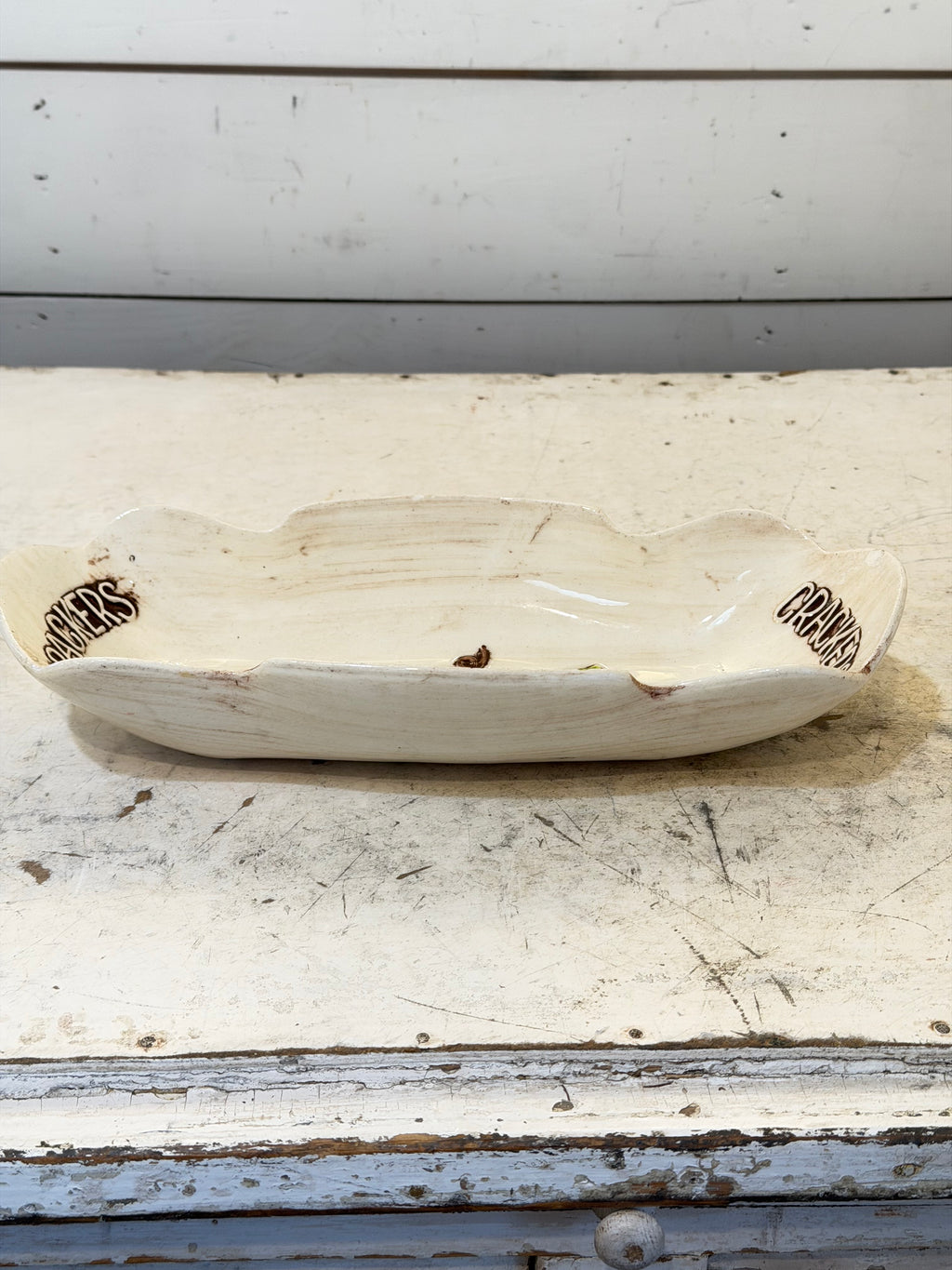 Vintage Treasure Craft USA Cracker Serving Bowl Dish - has small chips