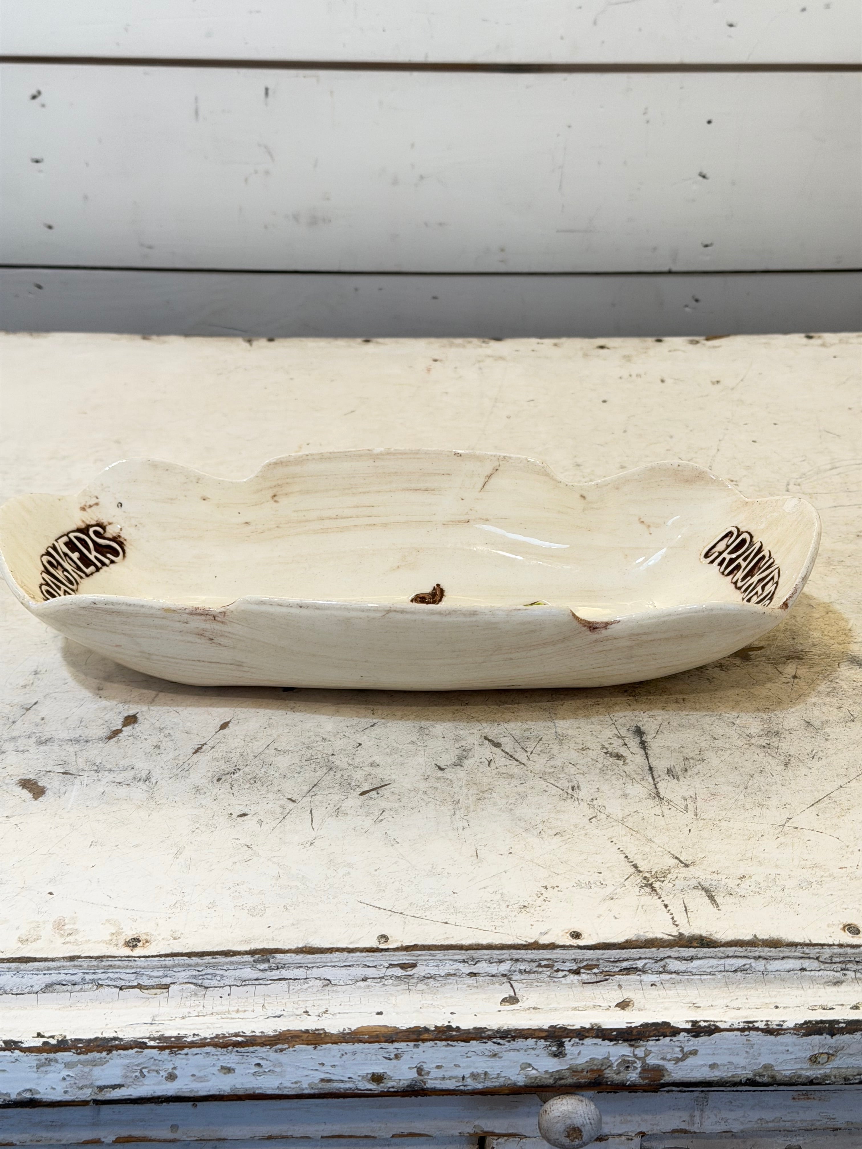 Vintage Treasure Craft USA Cracker Serving Bowl Dish - has small chips
