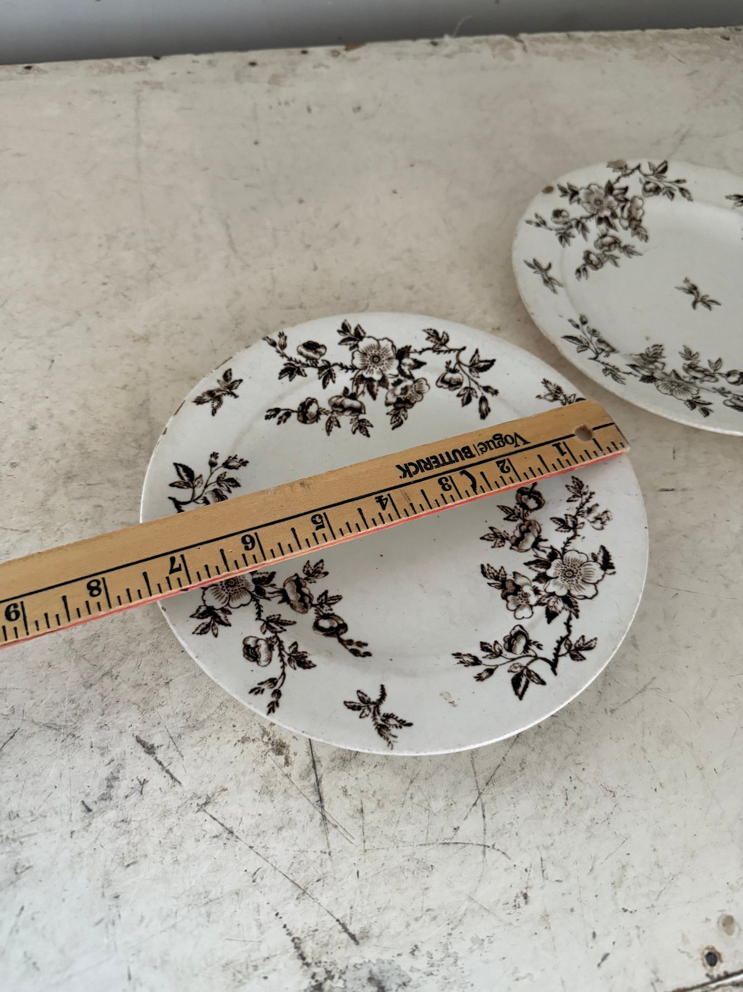 Antique 1884 Ashworth Bros Aesthetic Brown Transferware 8.5" Luncheon Plate sold individually