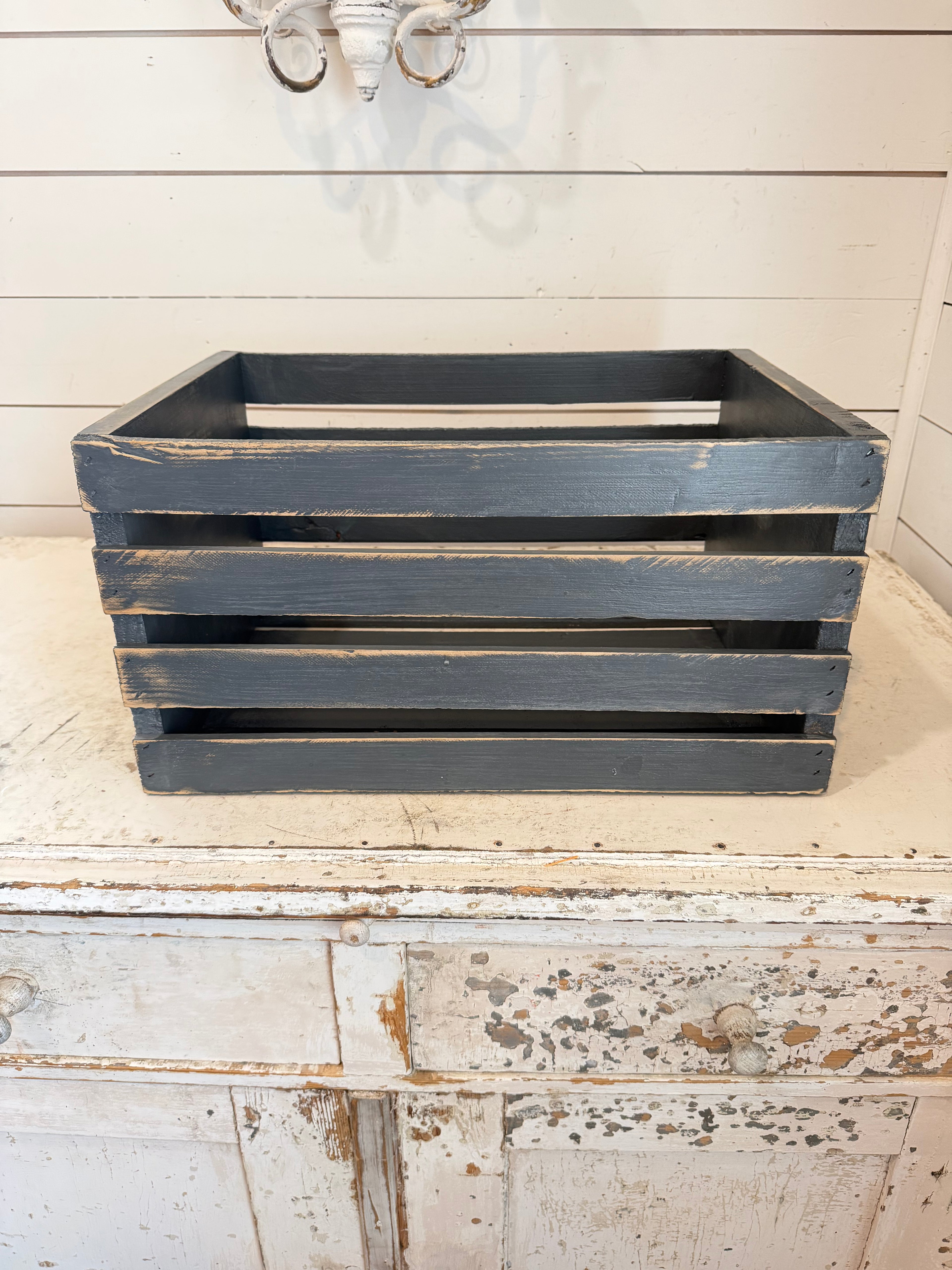 Painted and Stenciled Crate - Sold Individually, Chosen at random