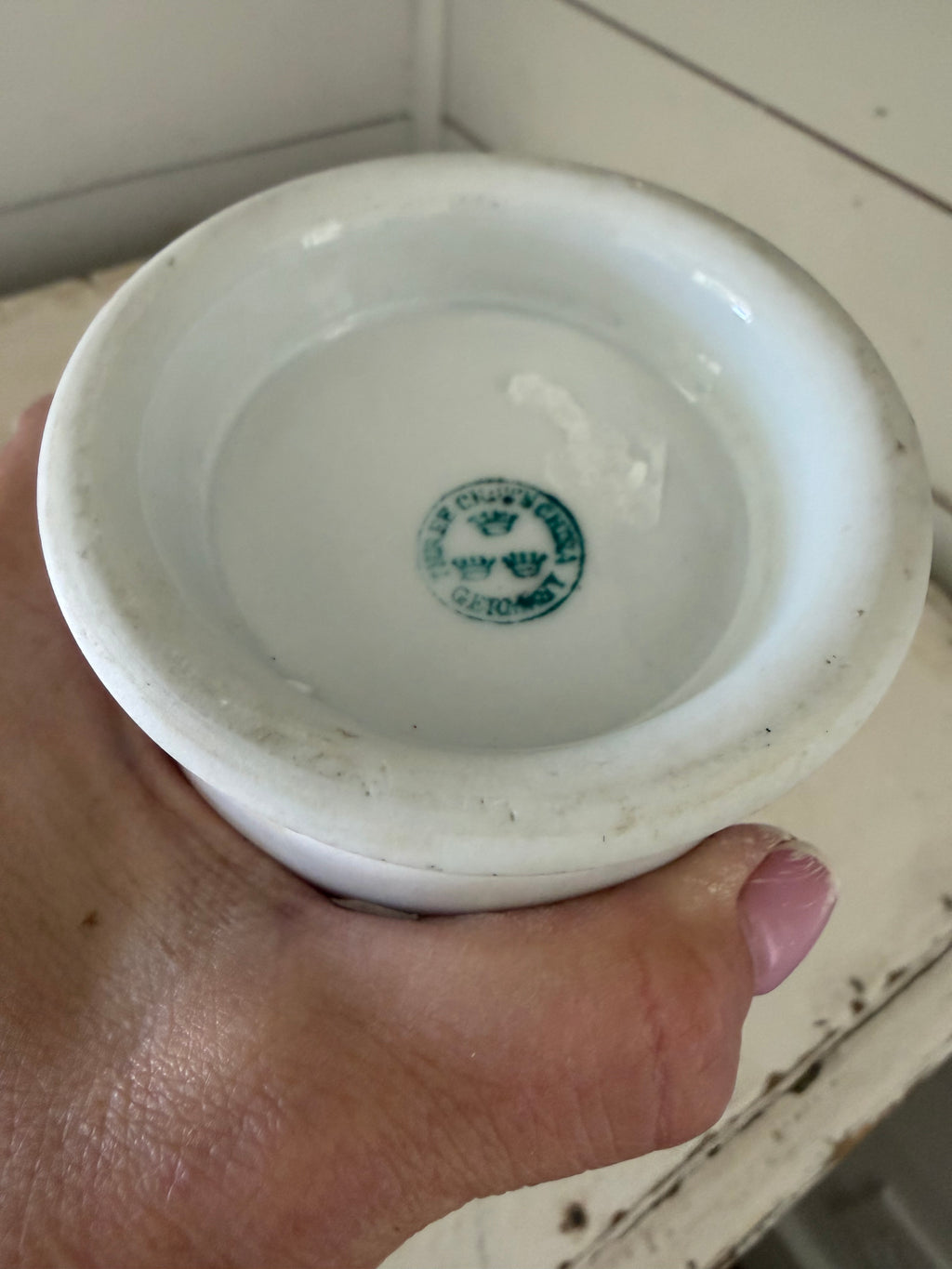 Vintage shaving mug with flowers