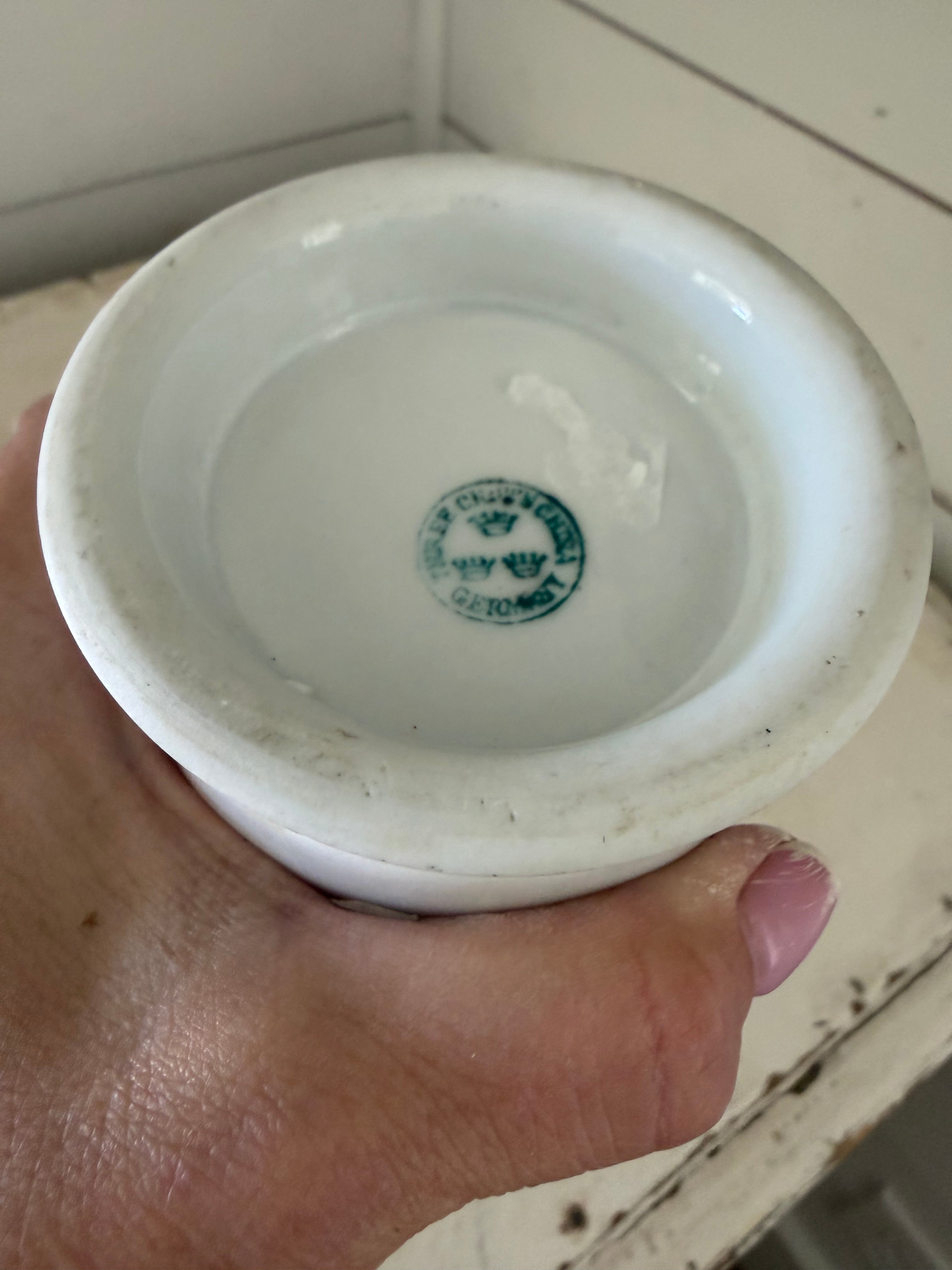 Vintage shaving mug with flowers