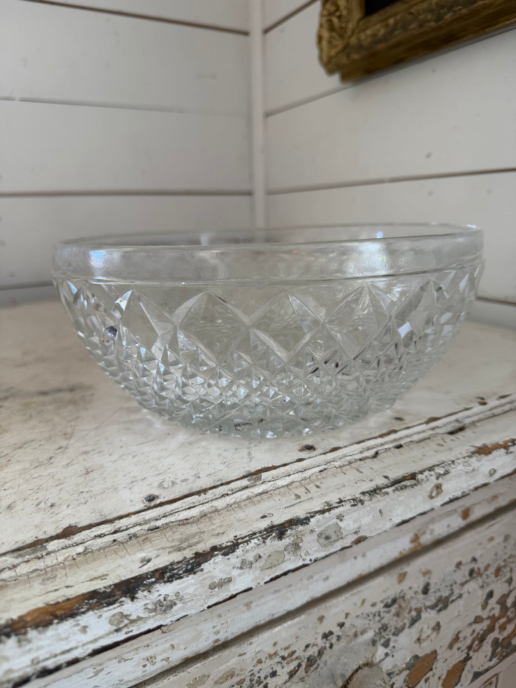 Vintage pressed glass serving bowl