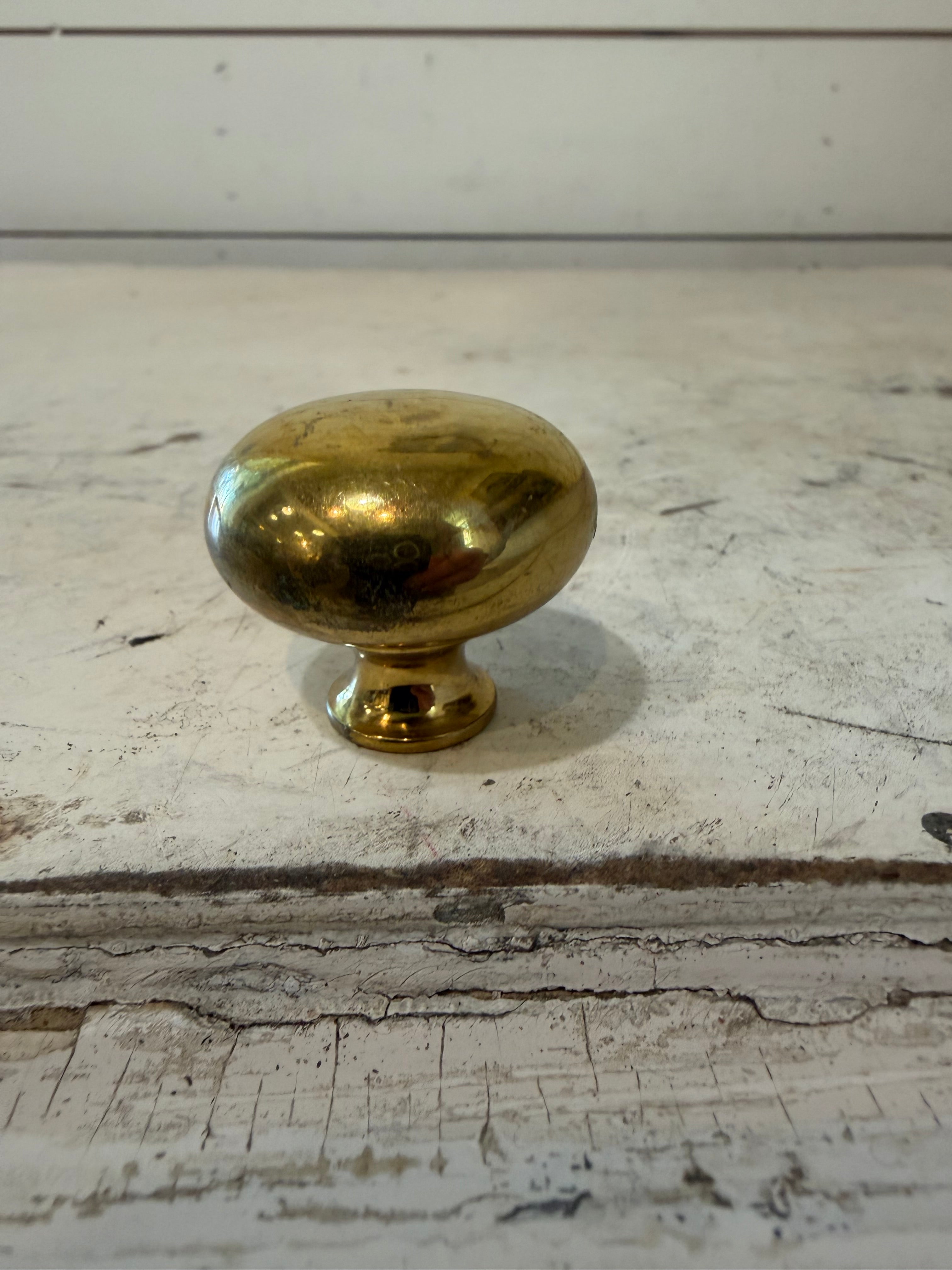 Vintage Brass Knob - SOLD INDIVIDUALLY - no Screws as is patina