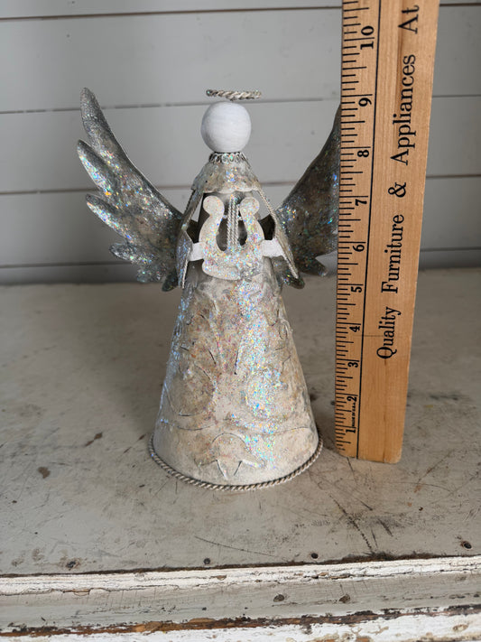 Tin Angel Tree Topper - Wings Up