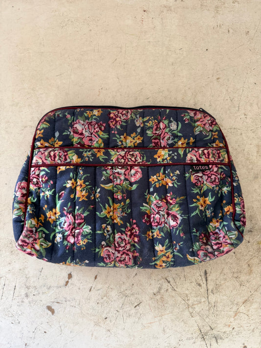 Totes Navy and Floral Cosmetic Bag
