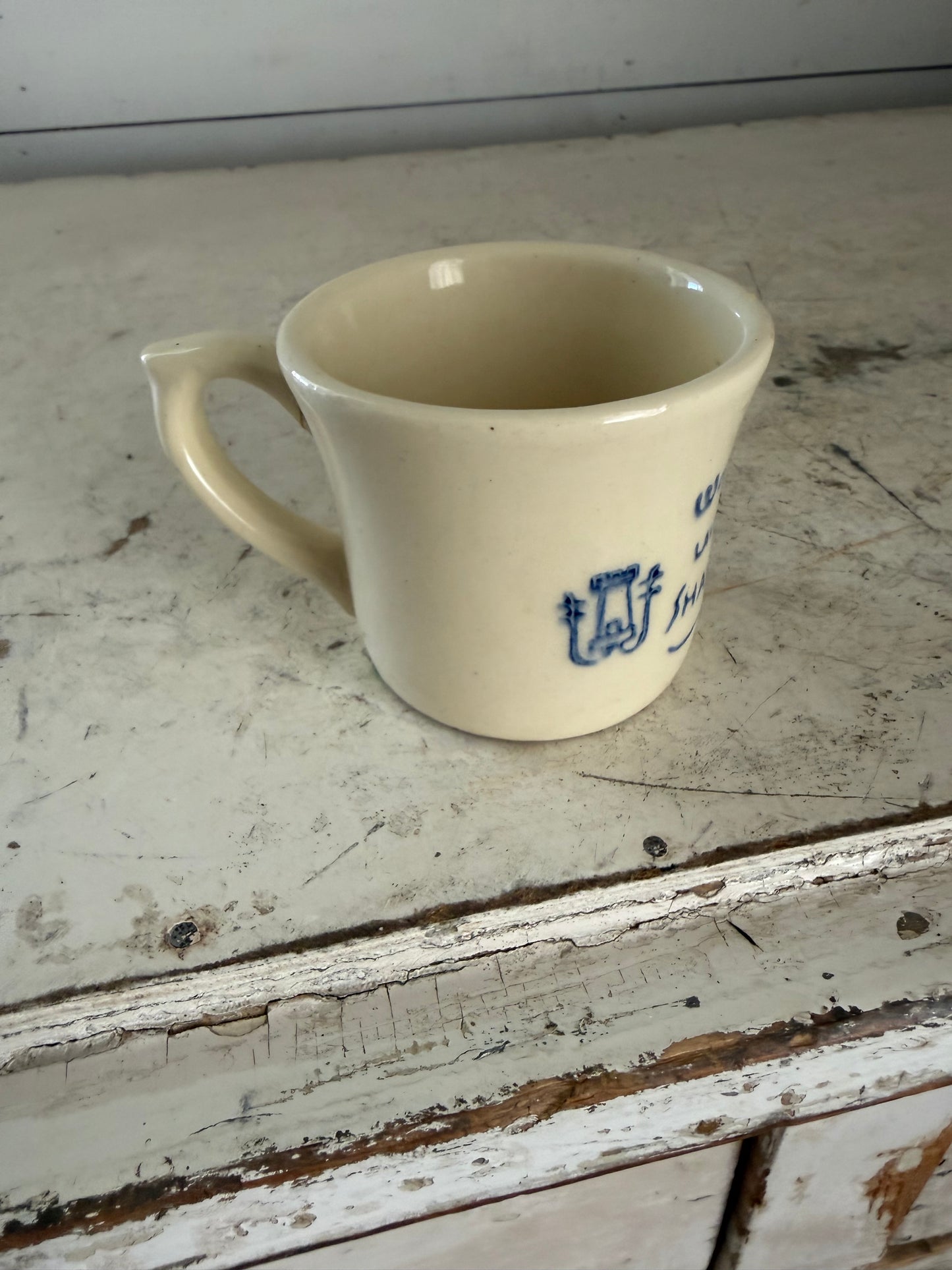 Vintage Waverley Lavender Shave Shaving Mug Barber Shop USA as is crack in handle