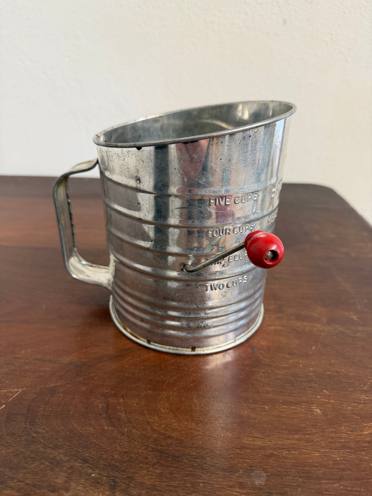 Vintage Sifter with Red Knob