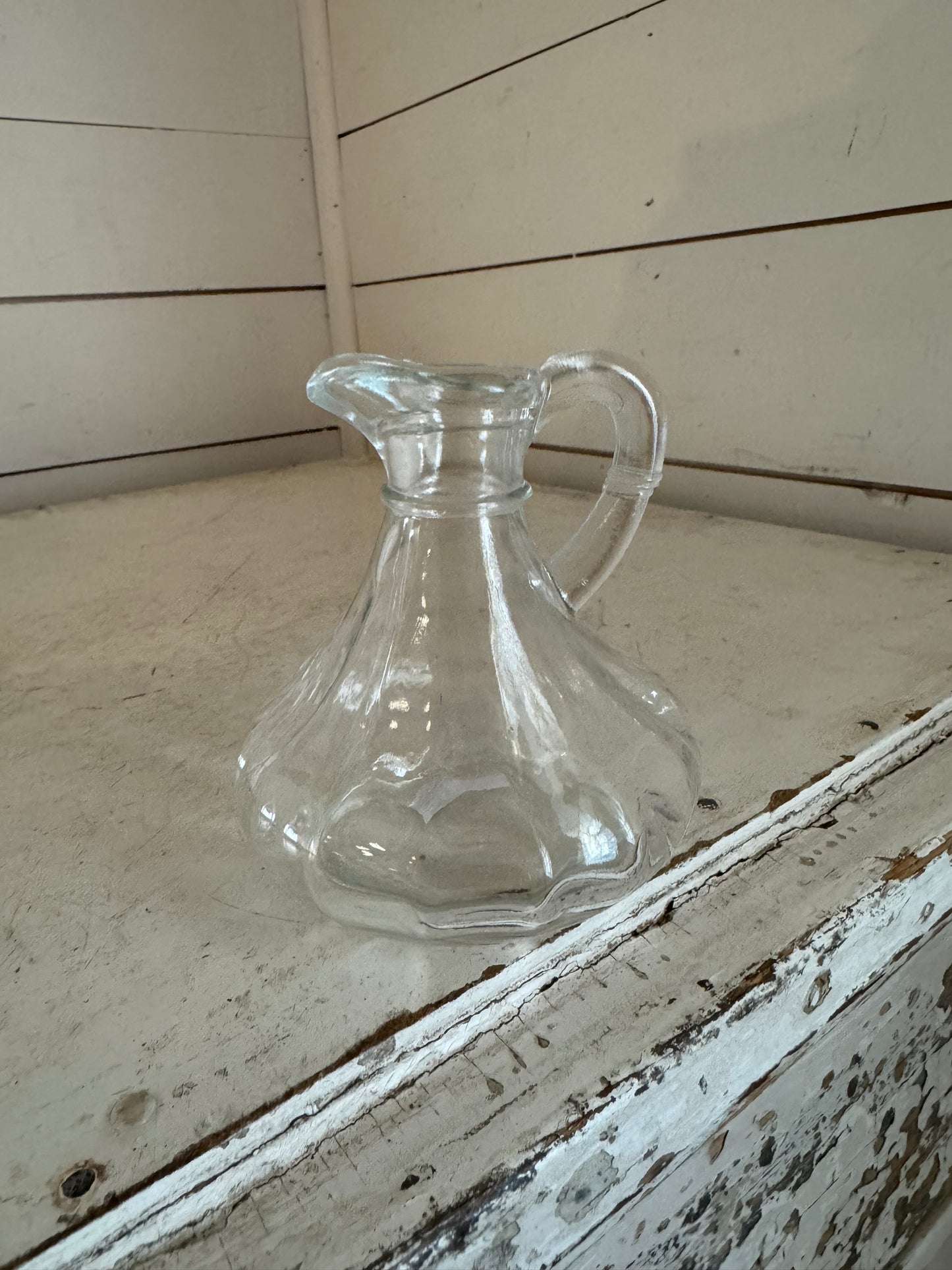 Vintage Clear Glass Cruet with no stopper