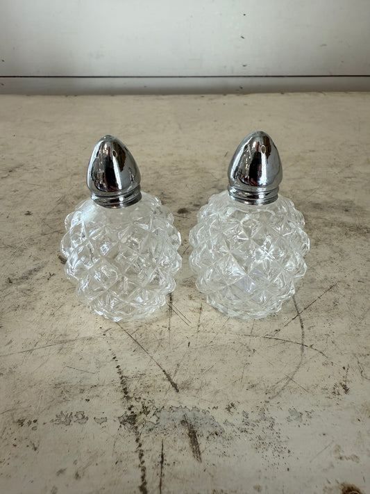 Vintage Mid Century Pineapple Pattern Salt & Pepper Shakers