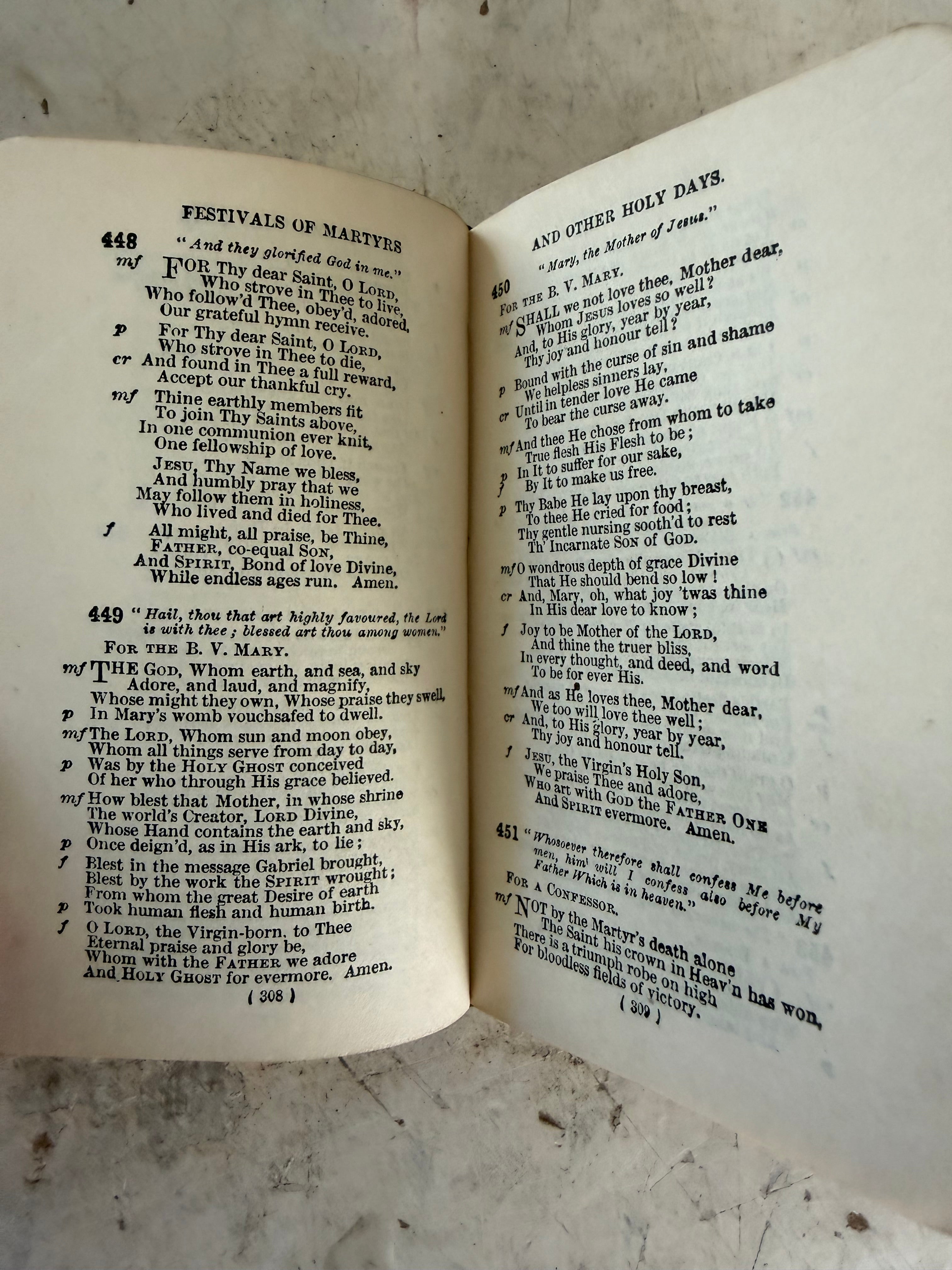Antique Miniature Pocket Book “Hymns A-M”