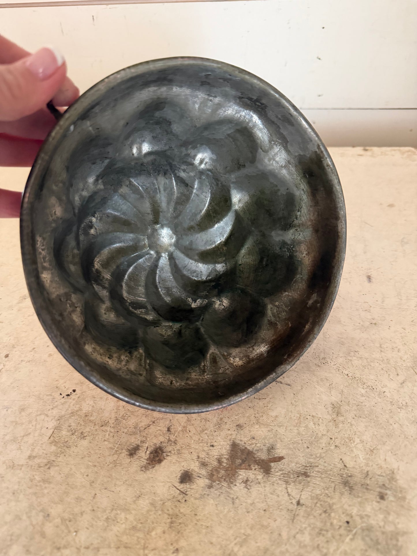 French Tin Lined Copper Mold Cake Jelly Aspic