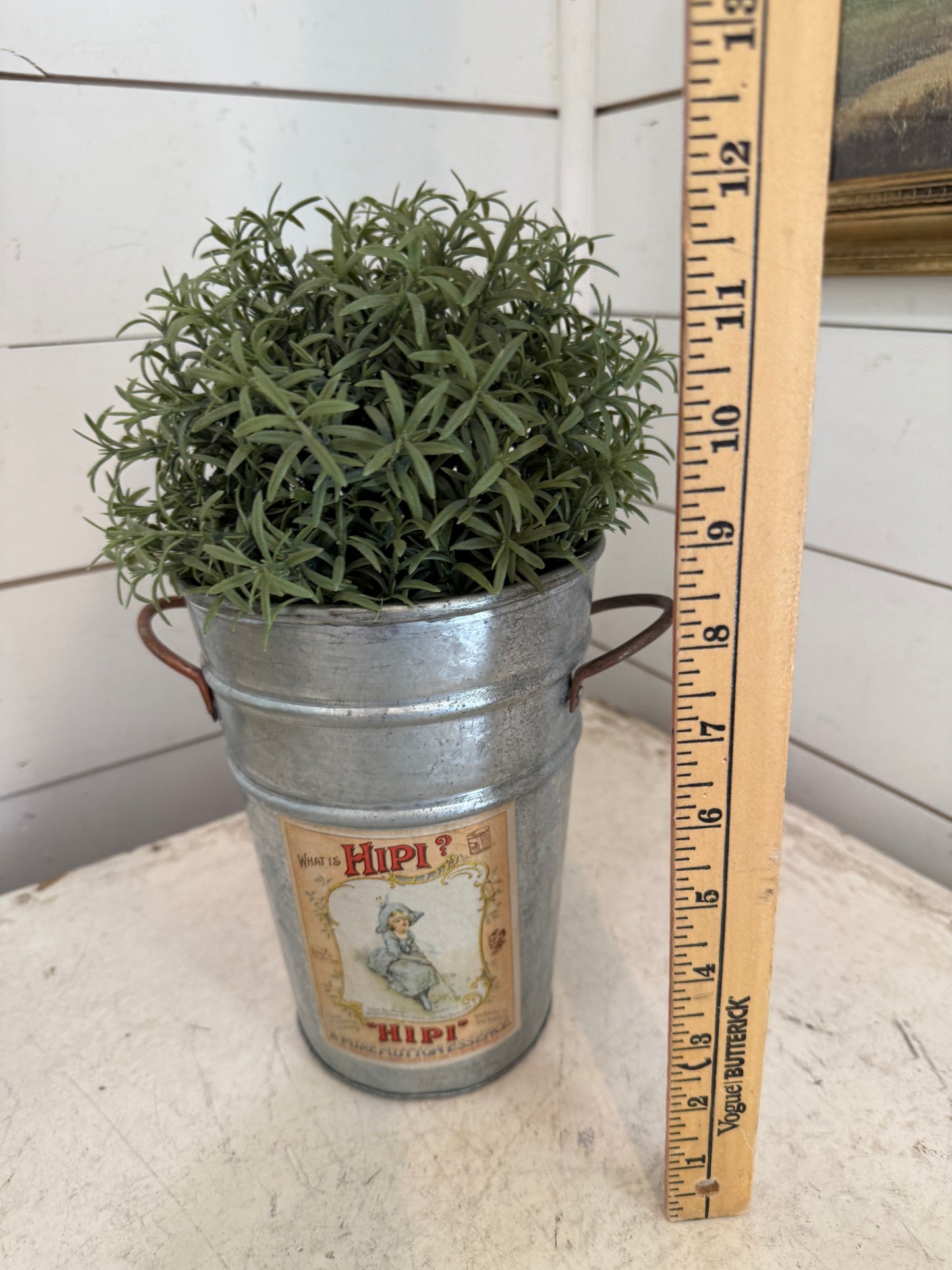 Zinc Flower Bucket with transfer greenery not included