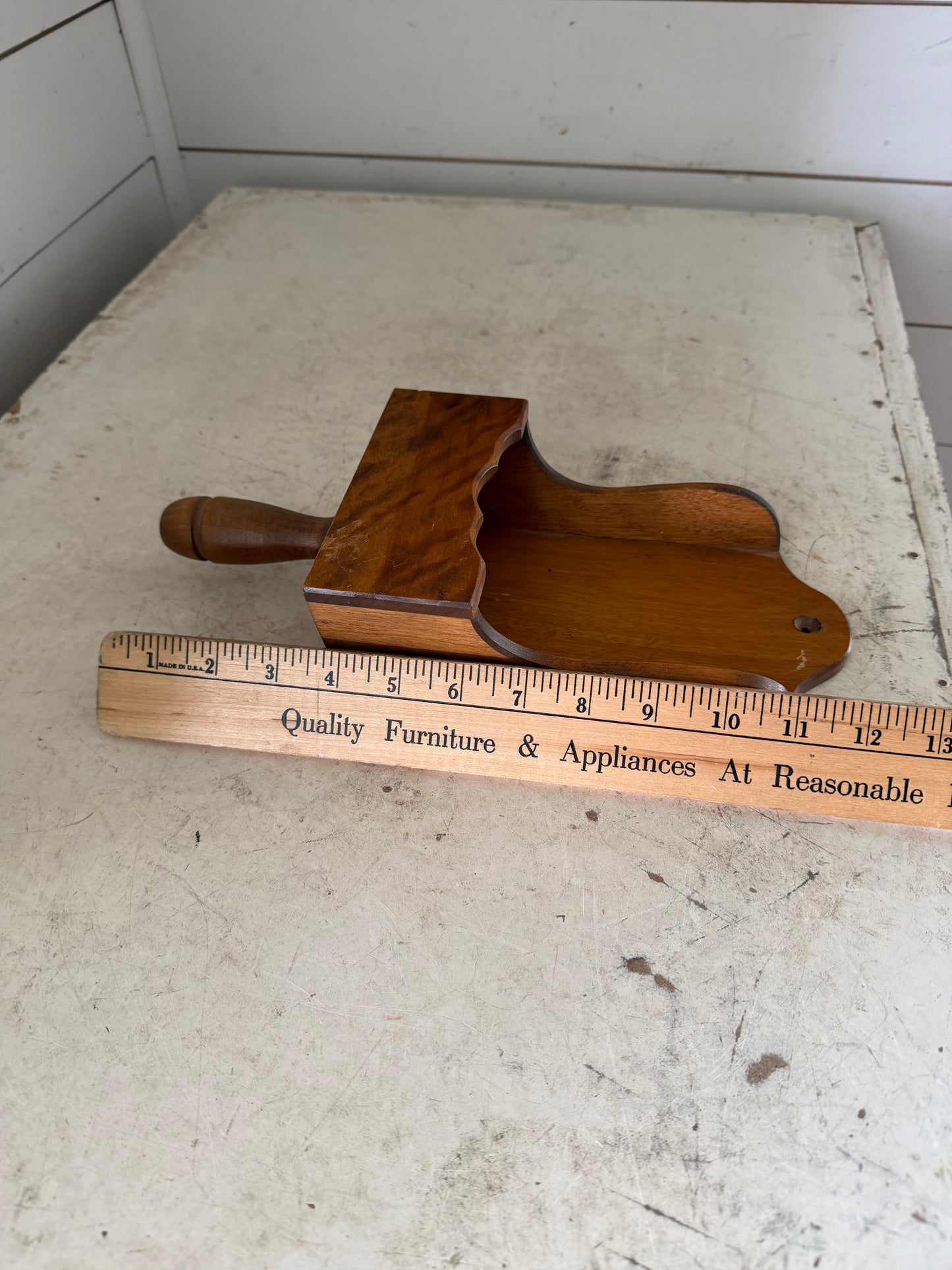 Vintage Wood Scoop Wall Candle Sconce