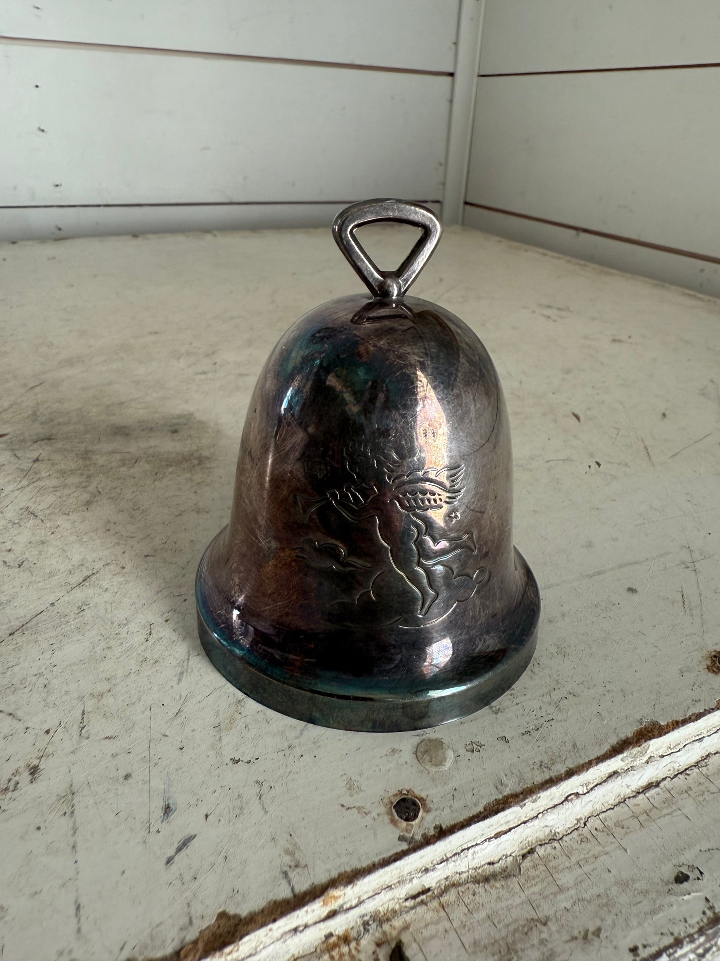 Tarnished Silver Vintage Christmas Bell