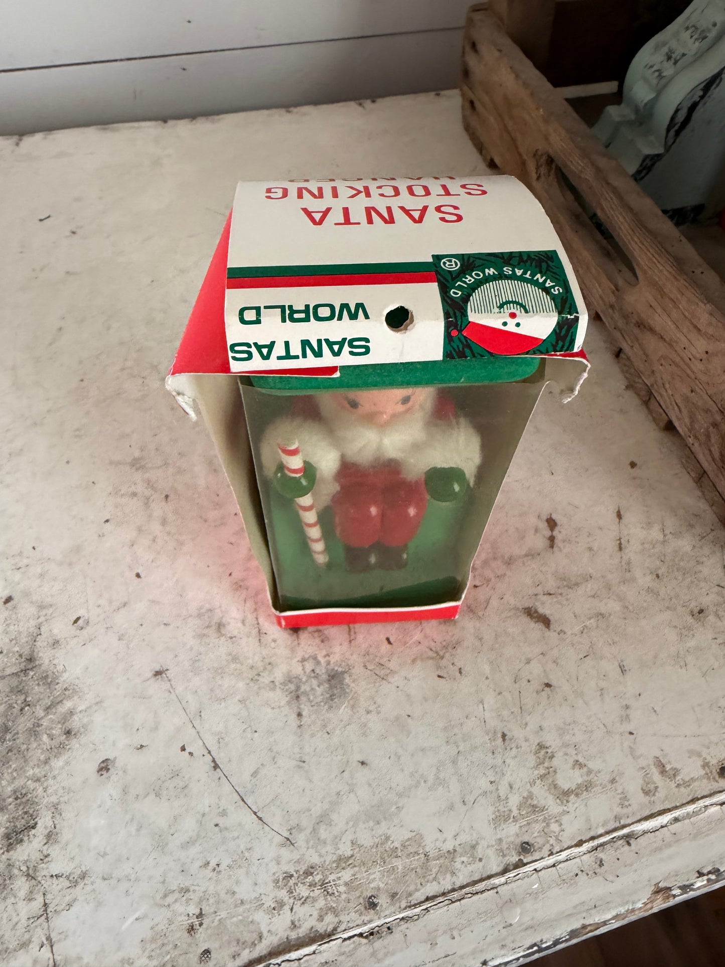 Vintage wood shelf sitter, Santa