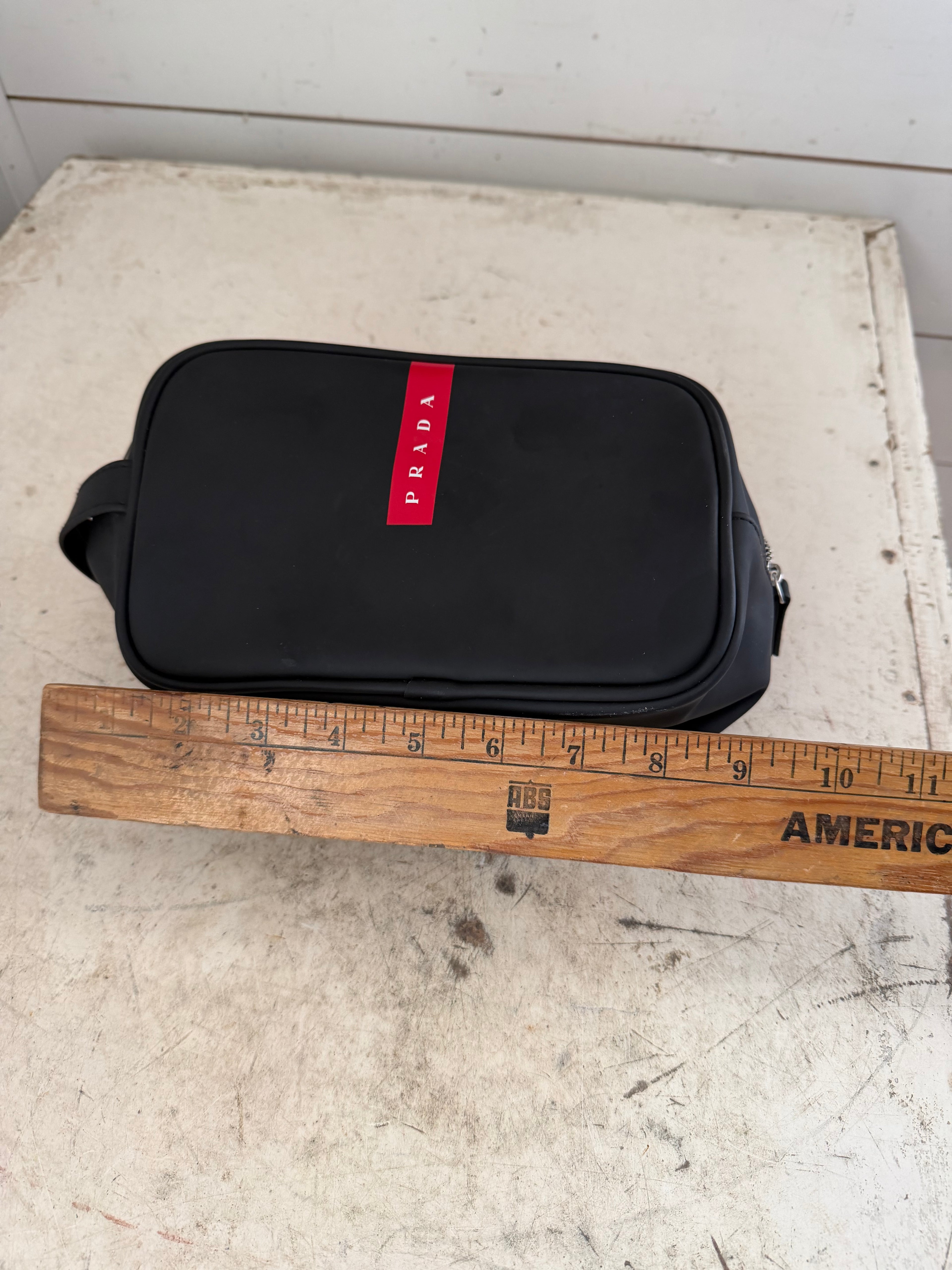 Prada Luna Rossa Black Toiletry bag dopp kit shaving bag