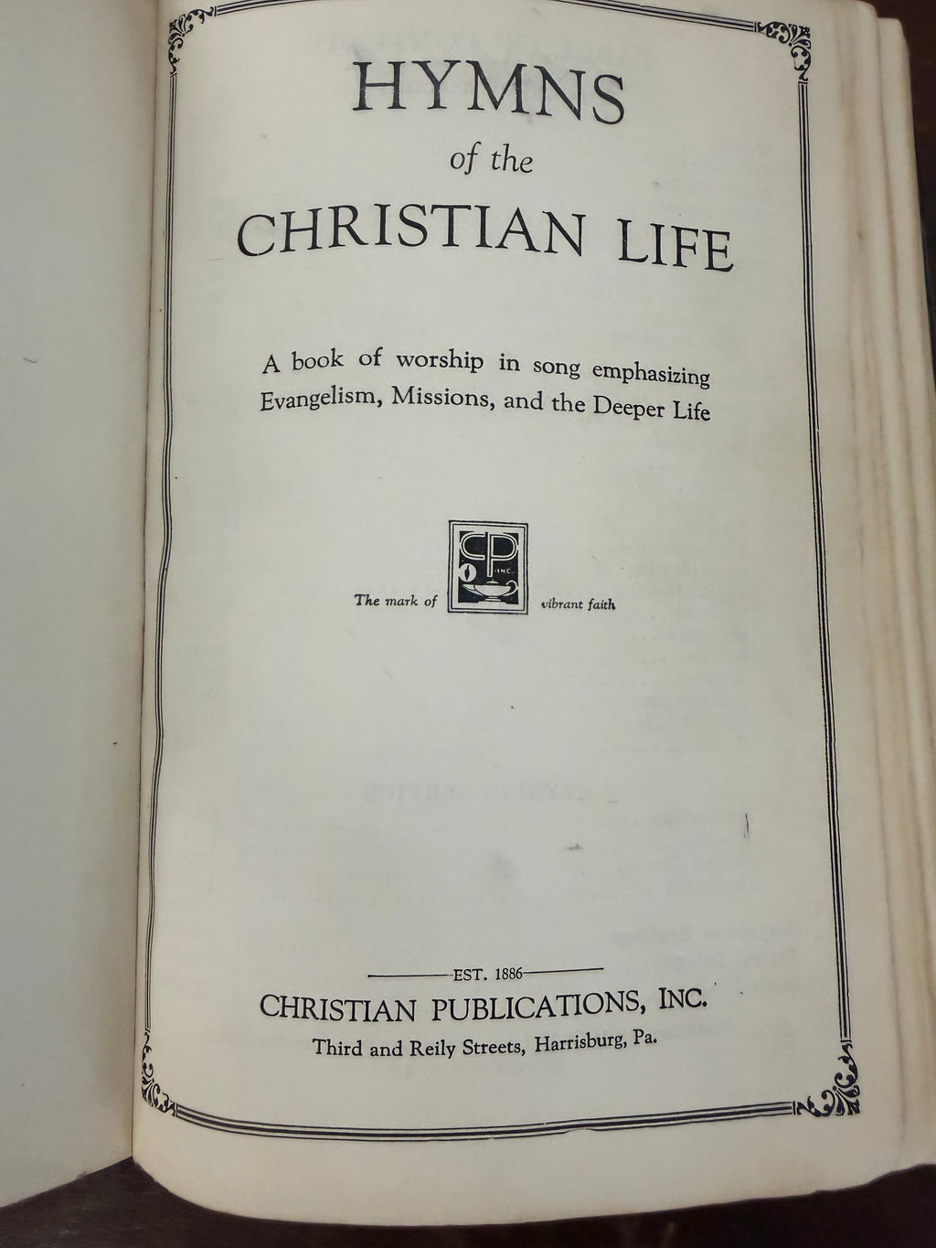 Vintage Hymnal - hymns of the christian life hardback