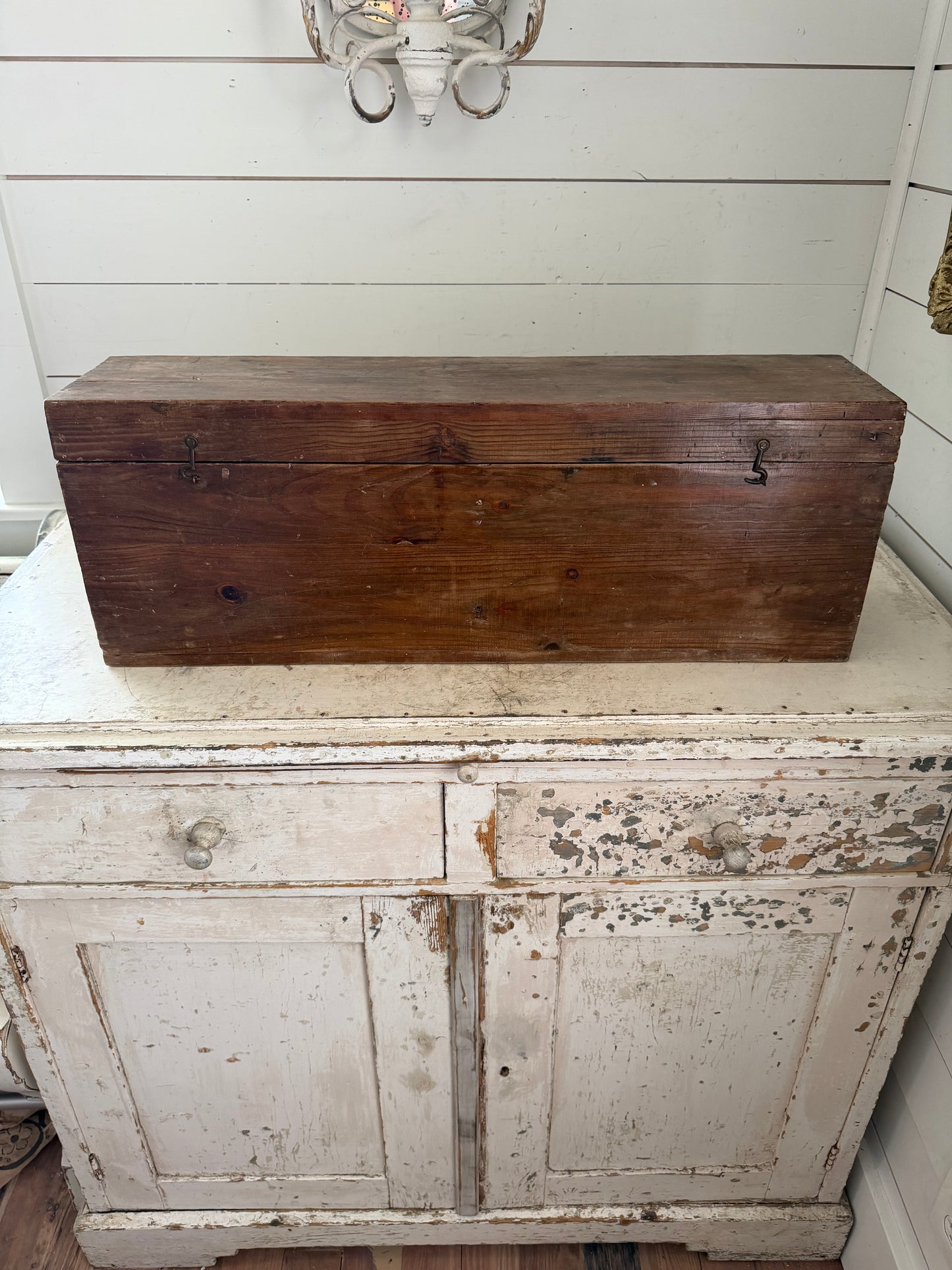 Antique Lord Robert’s Workshops Wood Storage Tote Crate With Handles - Dovetailed