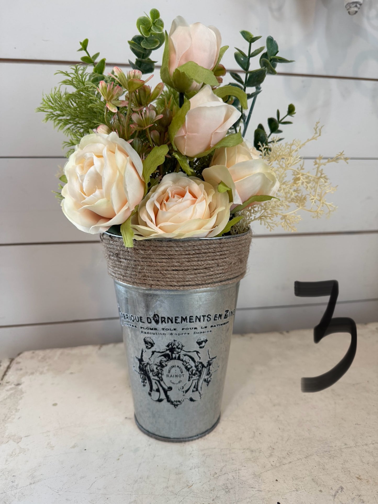 French Flower Bucket - sold individually floral not included