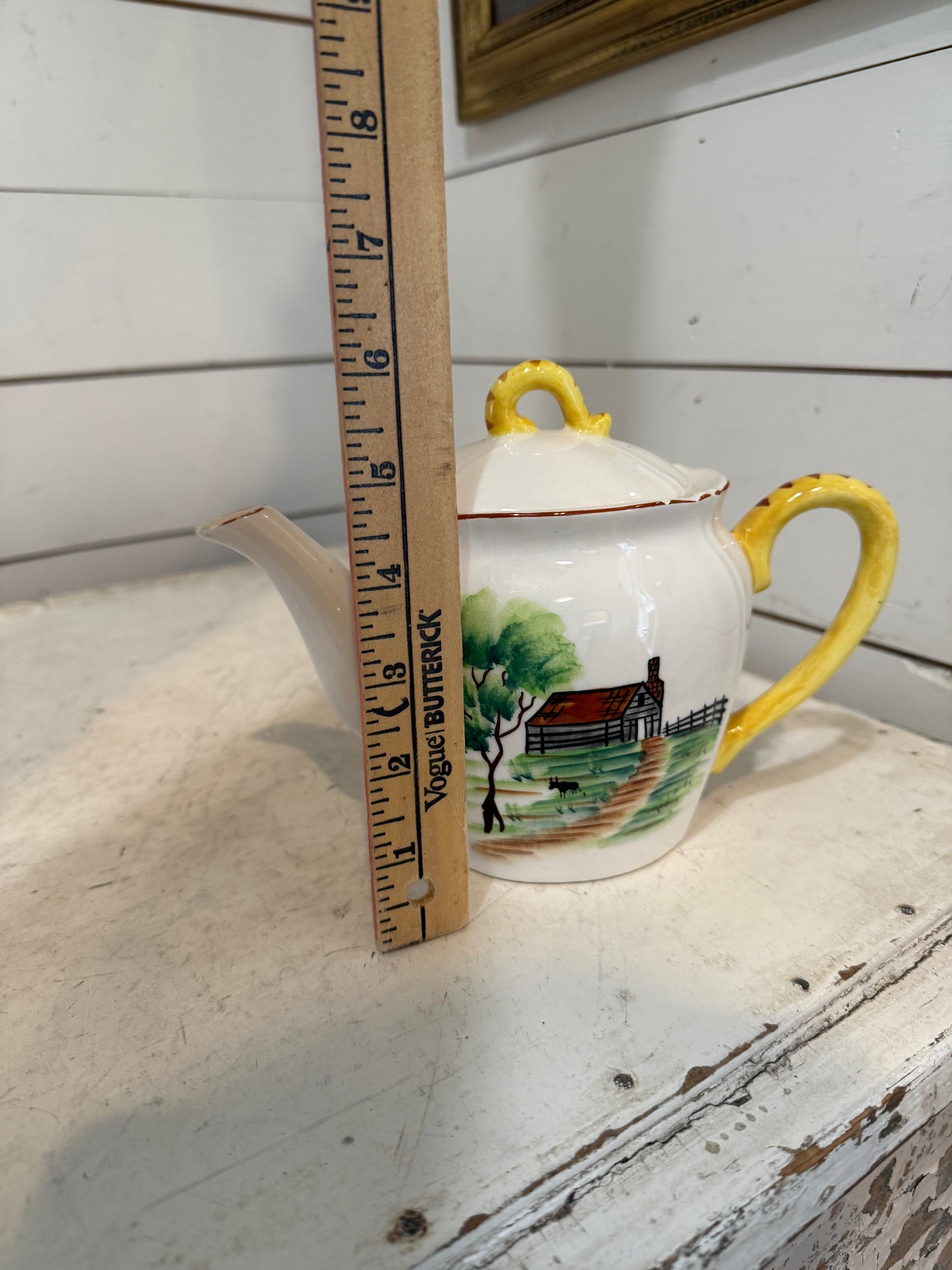 Vintage Cottage Teapot has small chips