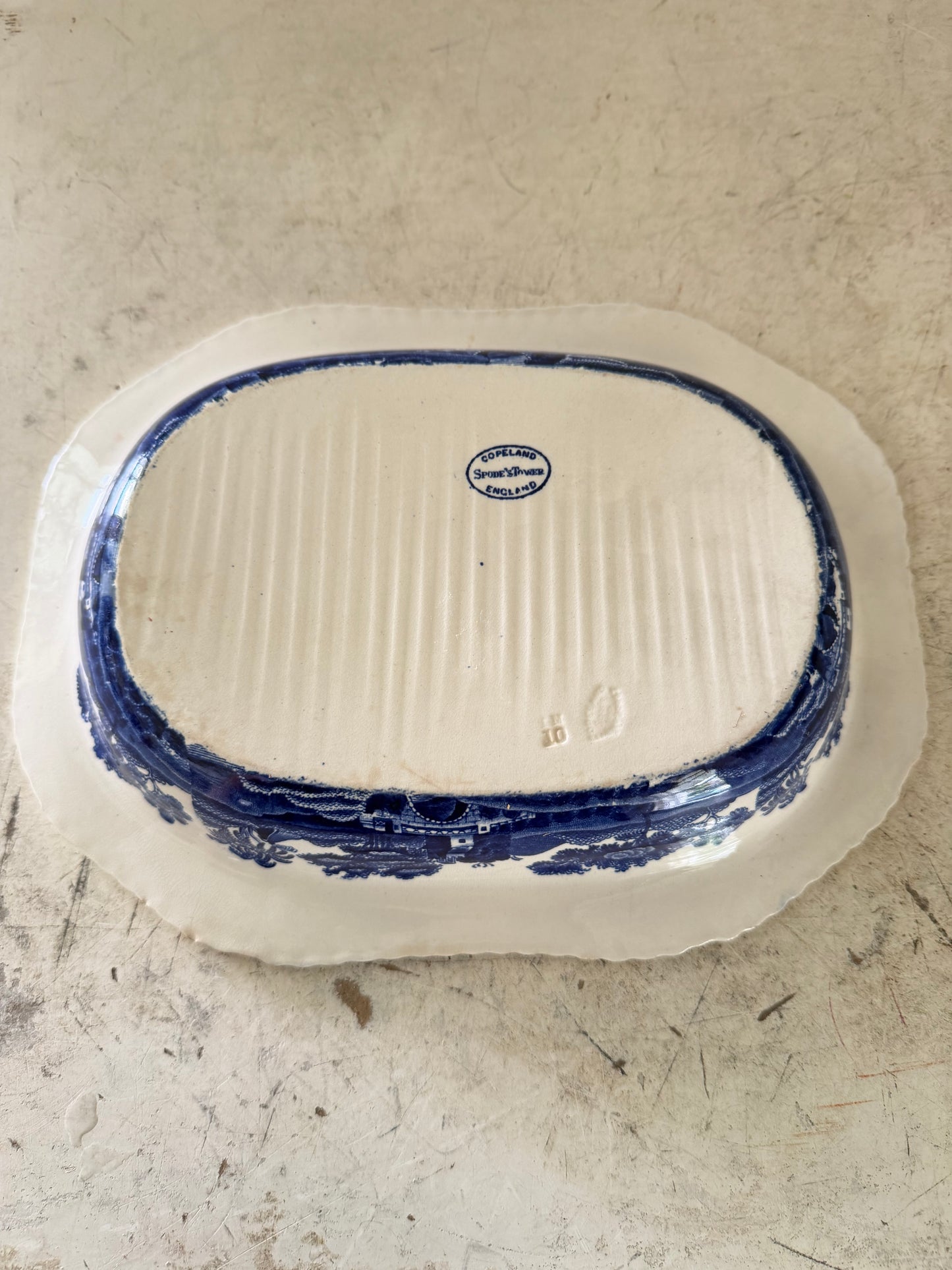 Vintage Copeland Spode Tower Blue Platter 10” Ironstone