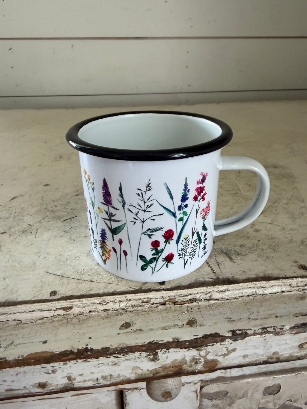 Enamel Floral Mug