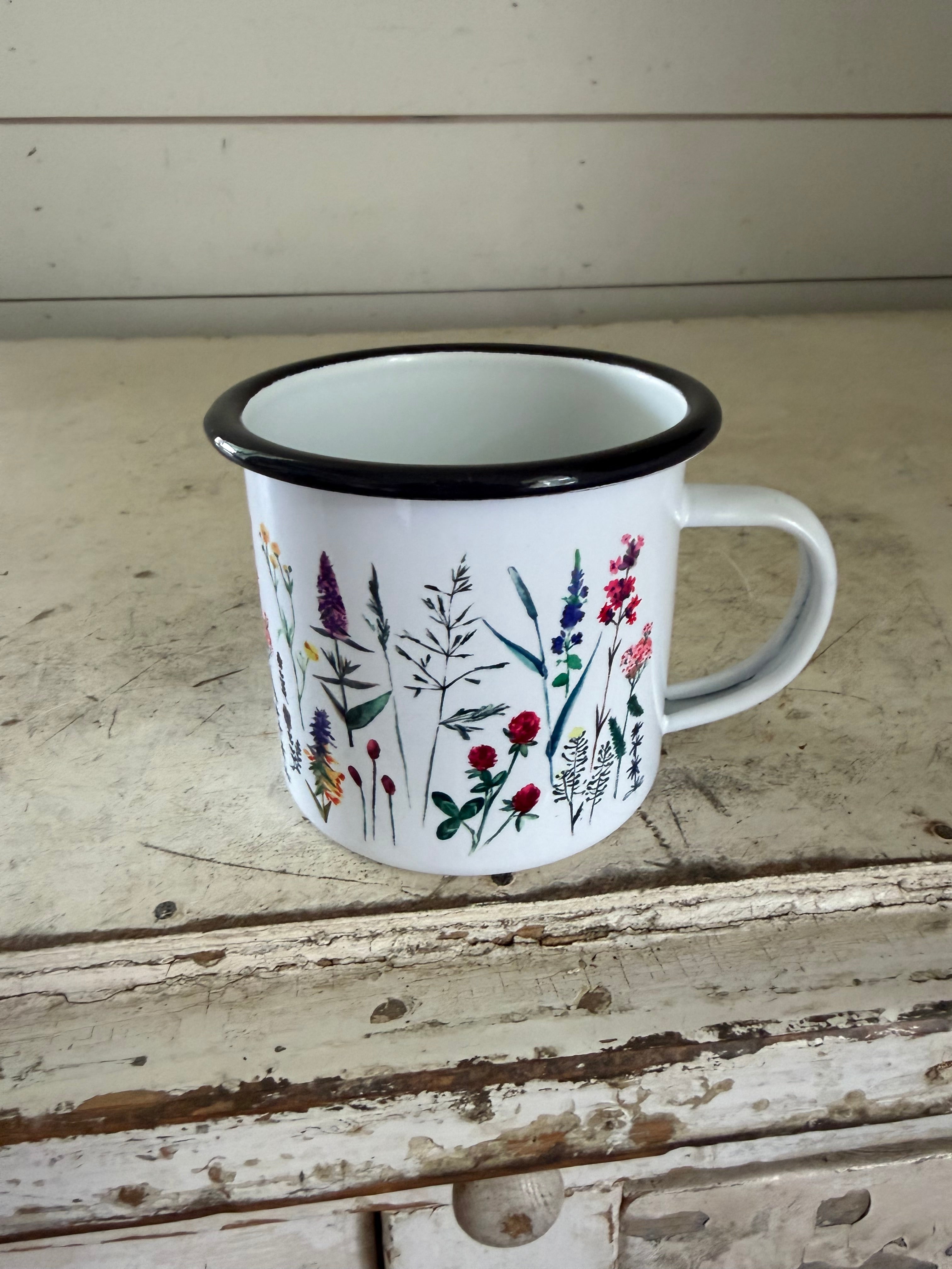 Enamel Floral Mug