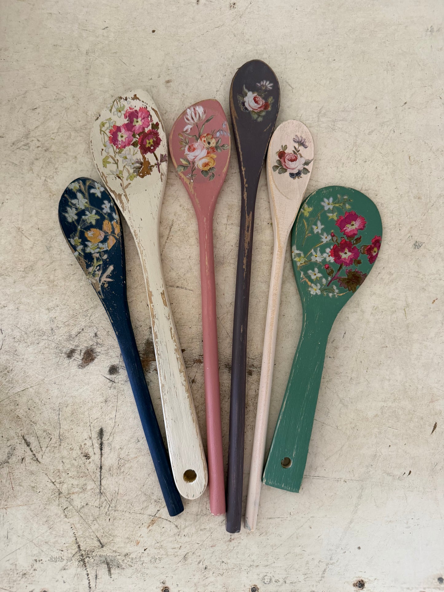 Hand Painted Spoon Bouquet set of 6