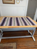 Purple, White and Black Mexican Falsa Blanket