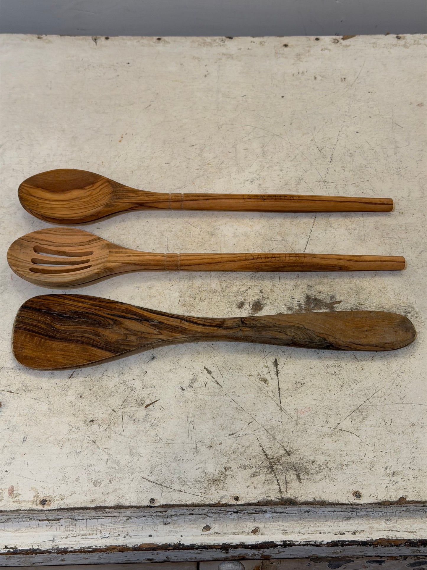 Olive wood, spoons - set of three