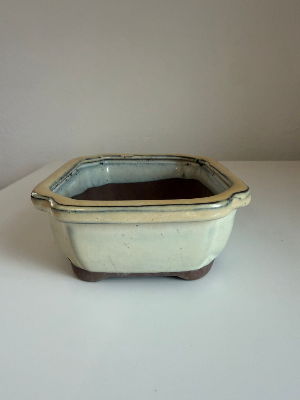 Vintage Glazed Ceramic Bonsai Pot