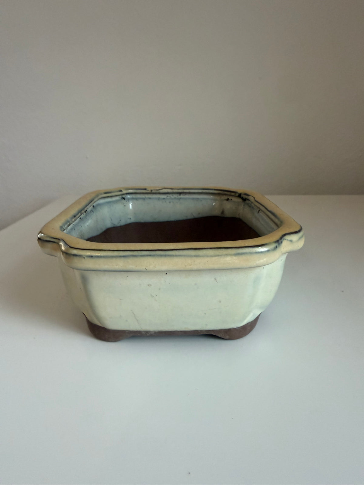 Vintage Glazed Ceramic Bonsai Pot