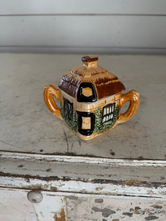 Vintage cottage ware sugar bowl with lid