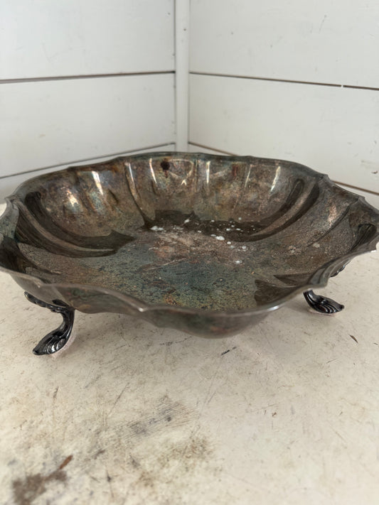 Silver Plated Serving Footed scalloped decorative bowl